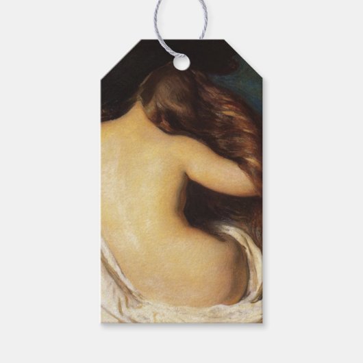 髪を乾かす女性(Joseph DeCamp) ギフトタグ (正面)