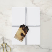 髪を乾かす女性(Joseph DeCamp) ギフトタグ (より糸付き)