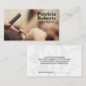 髪を切る女性 | 美容師 予約カード (正面/裏面)