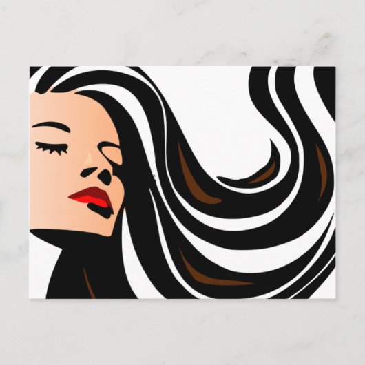 髪を後ろに引っ張って。 ポストカード (正面)