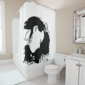 髪を後ろに持つ シャワーカーテン (インサイチュ)