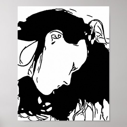 髪を後ろに持つ ポスター (正面)