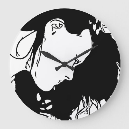 髪を後ろに持つ ラージ壁時計 (正面)