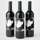 髪を後ろに持つ ワインラベル (ボトル)