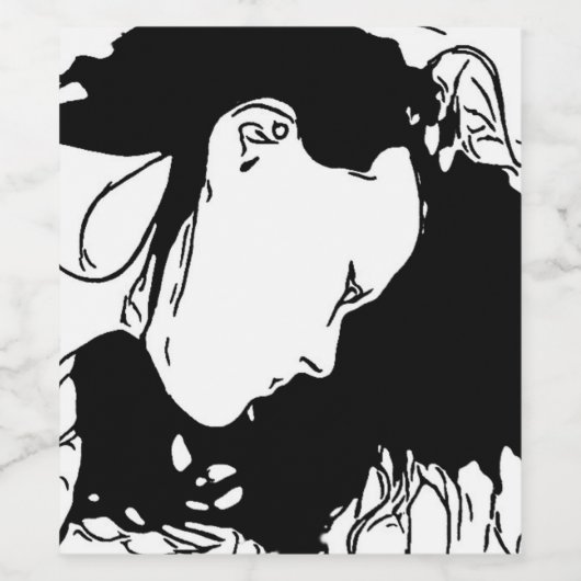 髪を後ろに持つ ワインラベル (シングルラベル)