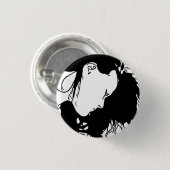 髪を後ろに持つ 缶バッジ (正面&裏面)