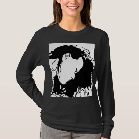 髪を後ろに持つ Tシャツ (正面)