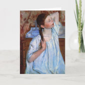 髪を整える女の子 |メアリー・カッサット カード (正面)