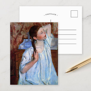 髪を整える女の子 メアリー・カッサット ポストカード
