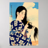 髪を洗った後 伊東深水 1936 ポスター (正面)