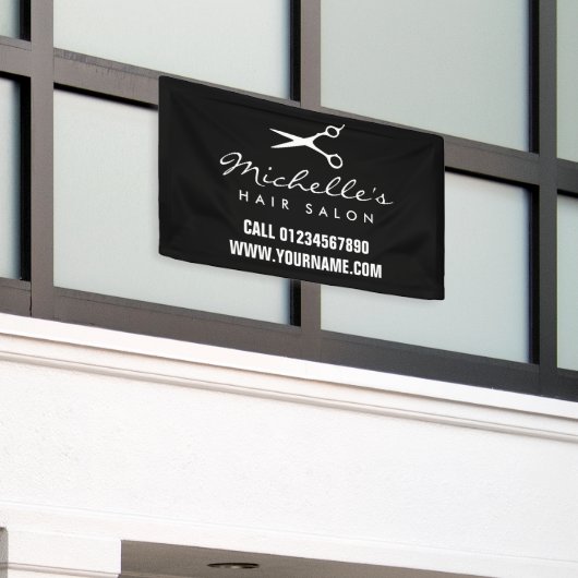 髪カスタムサロン屋外広告バナー 横断幕 (ビルの外側)
