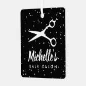 髪カスタムサロン理容師ショップクリスマスオーナメント メタルオーナメント (正面左)