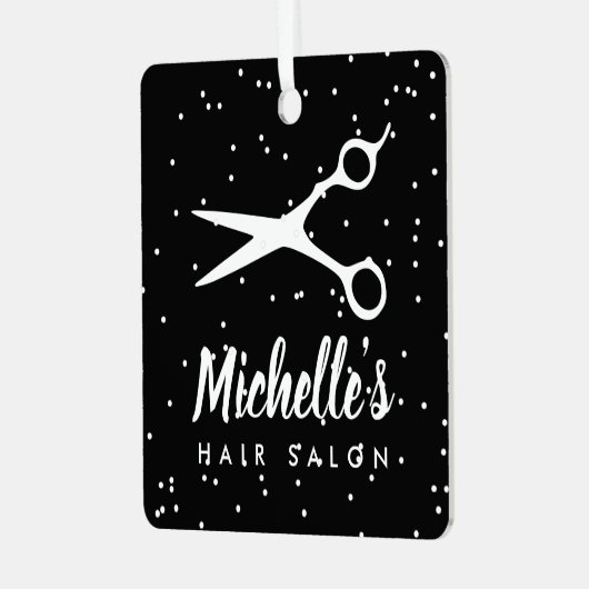 髪カスタムサロン理容師ショップクリスマスオーナメント メタルオーナメント (正面左)