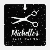 髪カスタムサロン理容師ショップクリスマスオーナメント メタルオーナメント (正面)