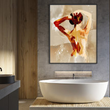 髪クラシカルを持つ女性の背絵画部