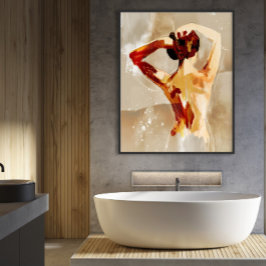 髪クラシカルを持つ女性の背絵画部 キャンバスプリント