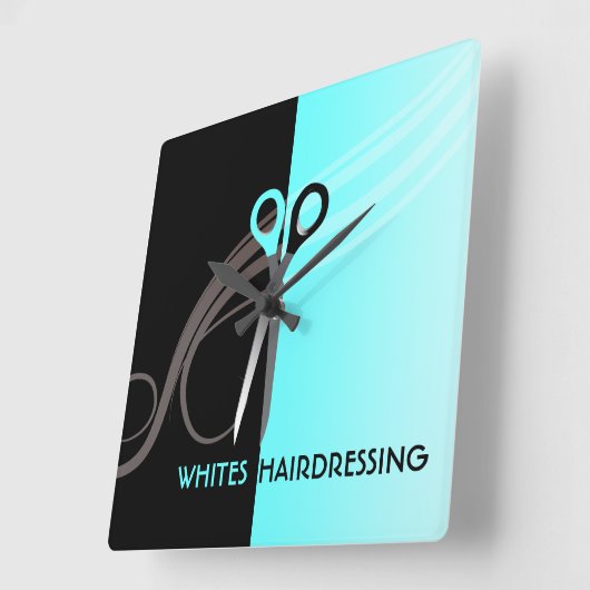 髪サロン時計 スクエア壁時計 (傾斜)