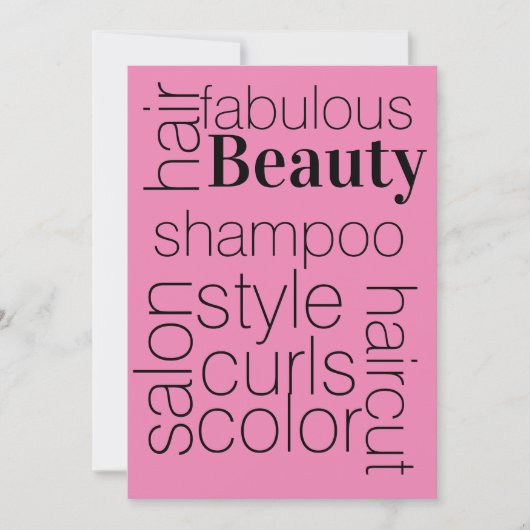 髪サロン 招待状 (正面)