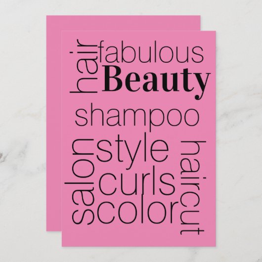 髪サロン 招待状 (正面/裏面)