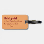 髪スペインのに扇とバラを持つ女性 ラゲッジタグ (裏面横)