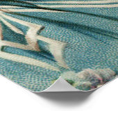 髪ビクトリアンにピンクの花を付けた女性 ポスター (角)