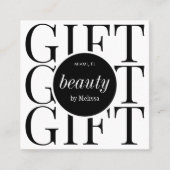 髪ミニマルモダン美しいサロンギフト券 スクエア名刺 (正面)