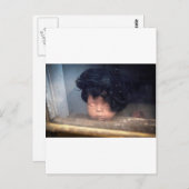 髪付き窓の悪い髪の日のヴィンテージ人形 ポストカード (正面/裏面)