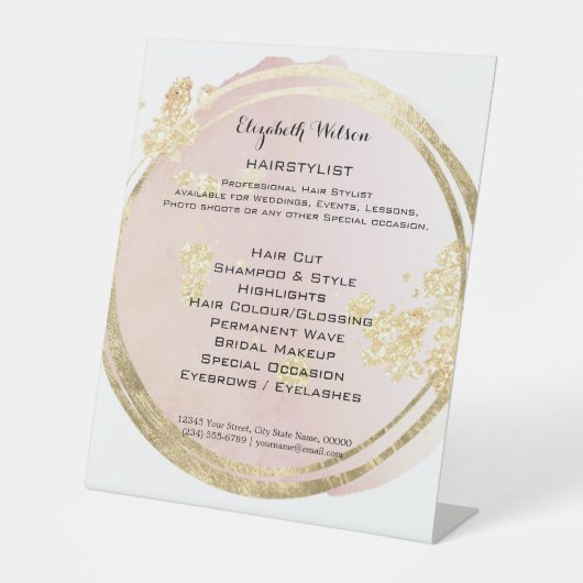 髪型の 台座サイン (正面)