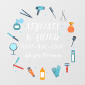 髪型をカスタマイズできる美容院スタイリスト募集ショップシンボル ウィンドウサイン (シート)