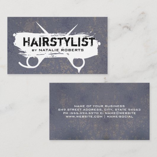 髪型グランジ鋏 名刺 (正面/裏面)