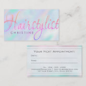 髪型フェイク虹色アポイントメントカード 予約カード (正面/裏面)