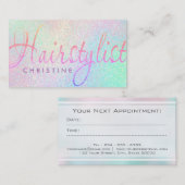 髪型フェイク虹色グリッター 予約カード (正面/裏面)