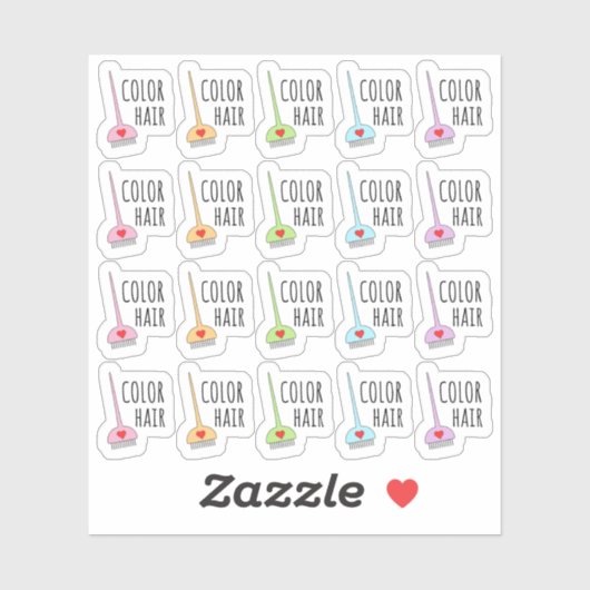 髪染めリマインダー カラーリングヘア ミニ ブジョープランナー シール (シート)