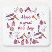髪素晴らしの日をおもしろい過ごす マウスパッド (正面)