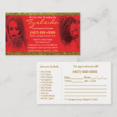 髪編みロシカン名刺テンプレート 予約カード (正面/裏面)