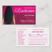 髪編みロシカン名刺テンプレート 予約カード (正面/裏面)