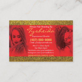 髪編みロシカン名刺テンプレート 予約カード