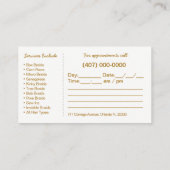 髪編みロシカン名刺テンプレート 予約カード (裏面)