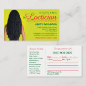 髪編みロシカン名刺テンプレート 予約カード (正面/裏面)