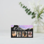 髪編み紫ピンクの金ゴールド写真  名刺 (スタンド正面)