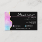 髪編組サロンホログラフィック金ゴールド 名刺 (裏面)