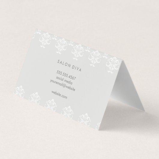 髪 |金ゴールドブラシと矢印 |大理石 名刺 (裏面)