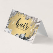 髪 |金ゴールドブラシと矢印 |大理石 名刺 (正面)