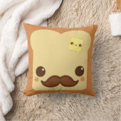 髭およびかわいいバターが付いているかわいいのトースト クッション (ブランケット)