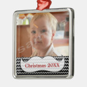 髭およびシェブロンの写真のオーナメント メタルオーナメント (左)