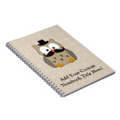 髭および帽子を持つフクロウ ノートブック (右側)