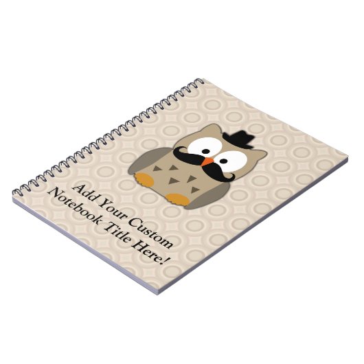 髭および帽子を持つフクロウ ノートブック (左側)