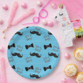 髭およびBowtieの青色児のシャワーの紙皿 ペーパープレート (パーティー)