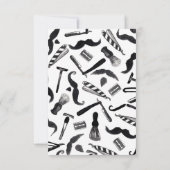 髭かみそりの電気かみそりの水彩画の理容師パターン サンキューカード (裏面)