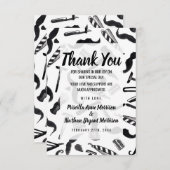 髭かみそりの電気かみそりの水彩画の理容師パターン サンキューカード (正面/裏面)